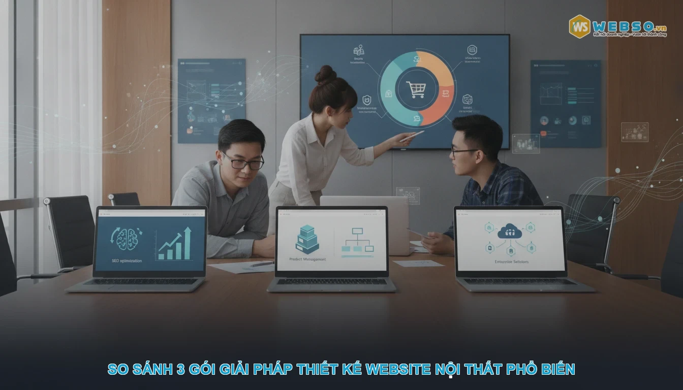 Thiết kế website cửa hàng nội thất - So sánh 3 gói giải pháp thiết kế website nội thất phổ biến