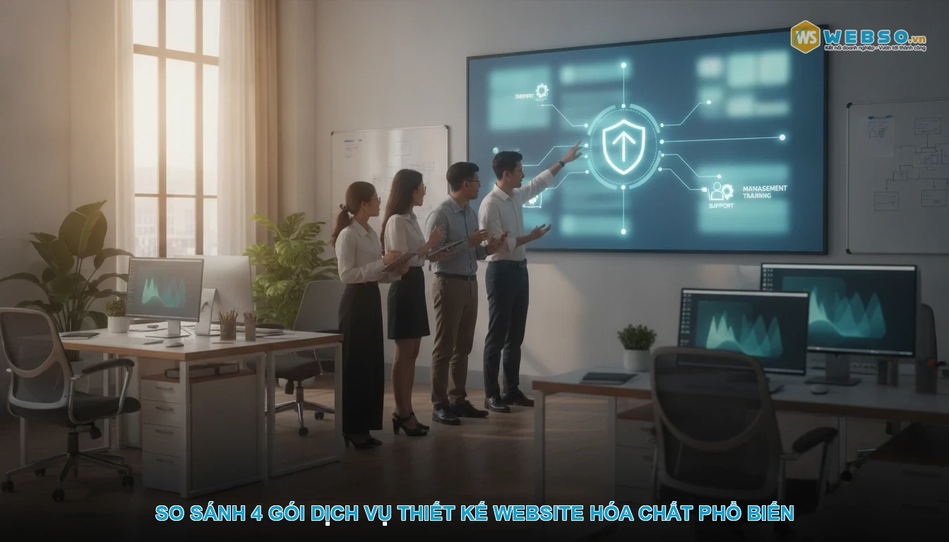 Thiết kế website bán hóa chất - So sánh 4 gói dịch vụ thiết kế website hóa chất phổ biến