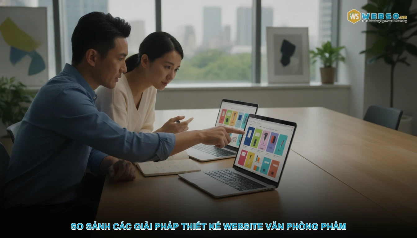 Thiết kế website văn phòng phẩm - So sánh các giải pháp thiết kế website văn phòng phẩm