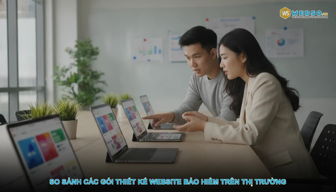 Thiết kế website công ty bảo hiểm - So sánh các gói thiết kế website bảo hiểm trên thị trường