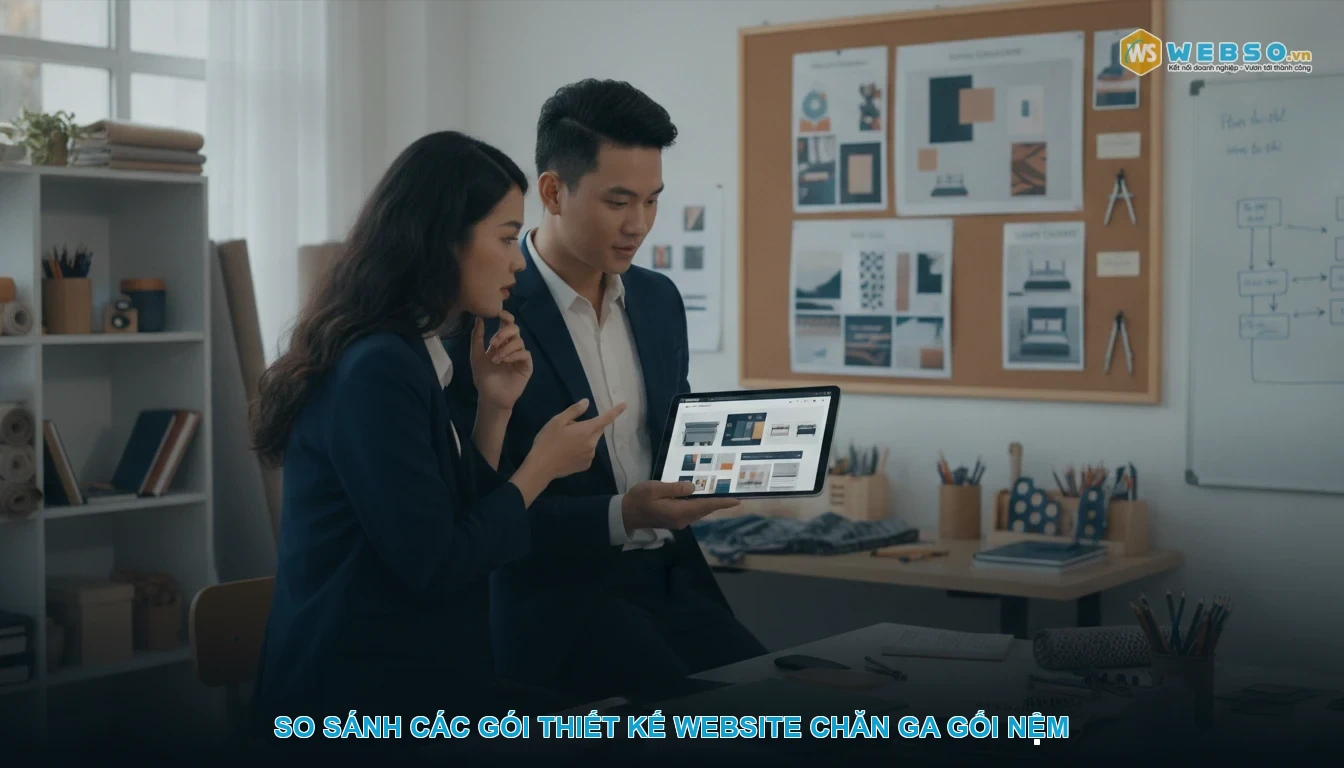 Thiết kế website bán chăn ga gối nệm - So sánh các gói thiết kế website chăn ga gối nệm