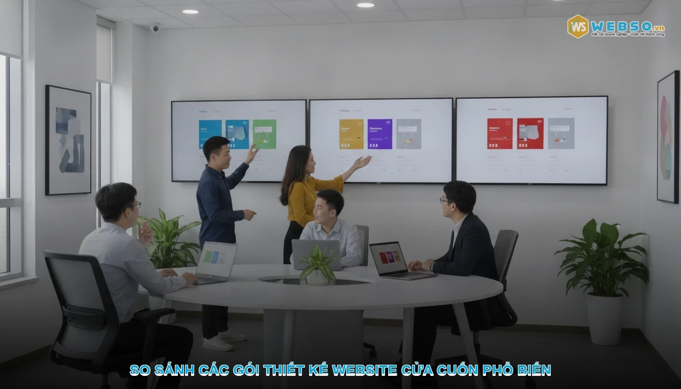 Thiết kế website cửa cuốn - So sánh các gói thiết kế website cửa cuốn phổ biến