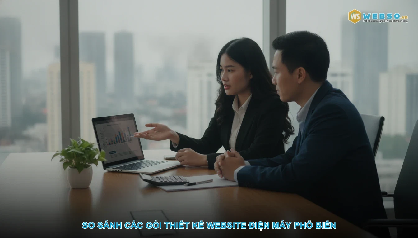 Thiết kế website cửa hàng điện máy - So sánh các gói thiết kế website điện máy phổ biến