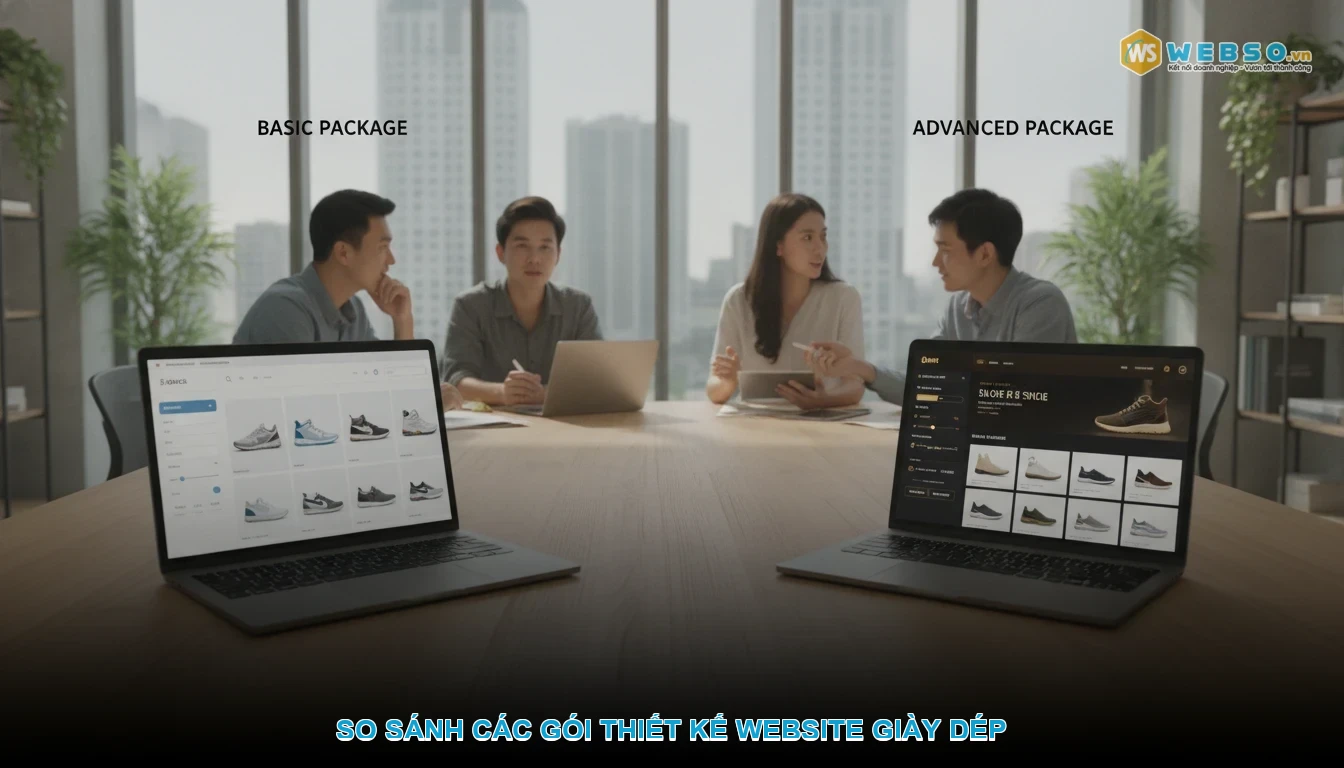 Thiết kế website giày dép - So sánh các gói thiết kế website giày dép