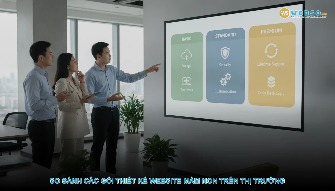 Thiết kế website trường mầm non - So sánh các gói thiết kế website mầm non trên thị trường