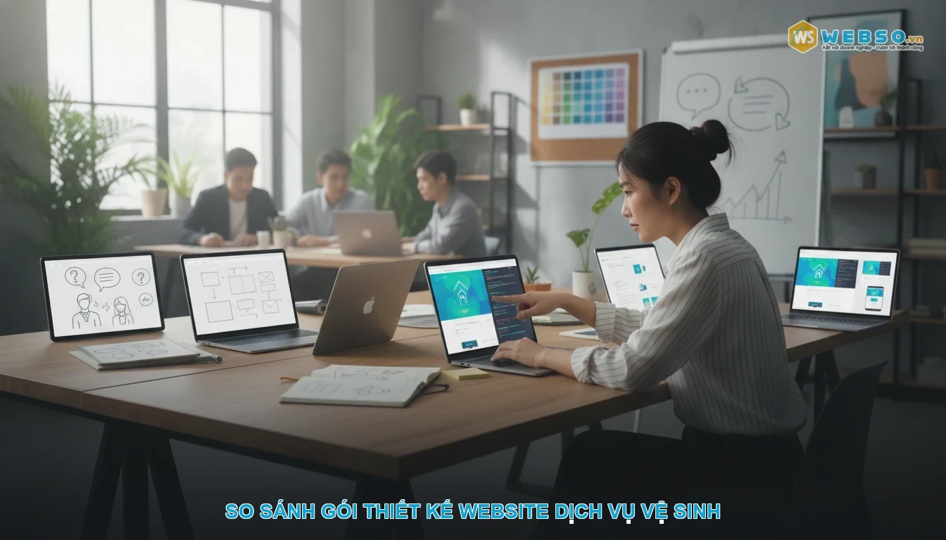 Thiết kế website dịch vụ vệ sinh - So Sánh Gói Thiết Kế Website Dịch Vụ Vệ Sinh