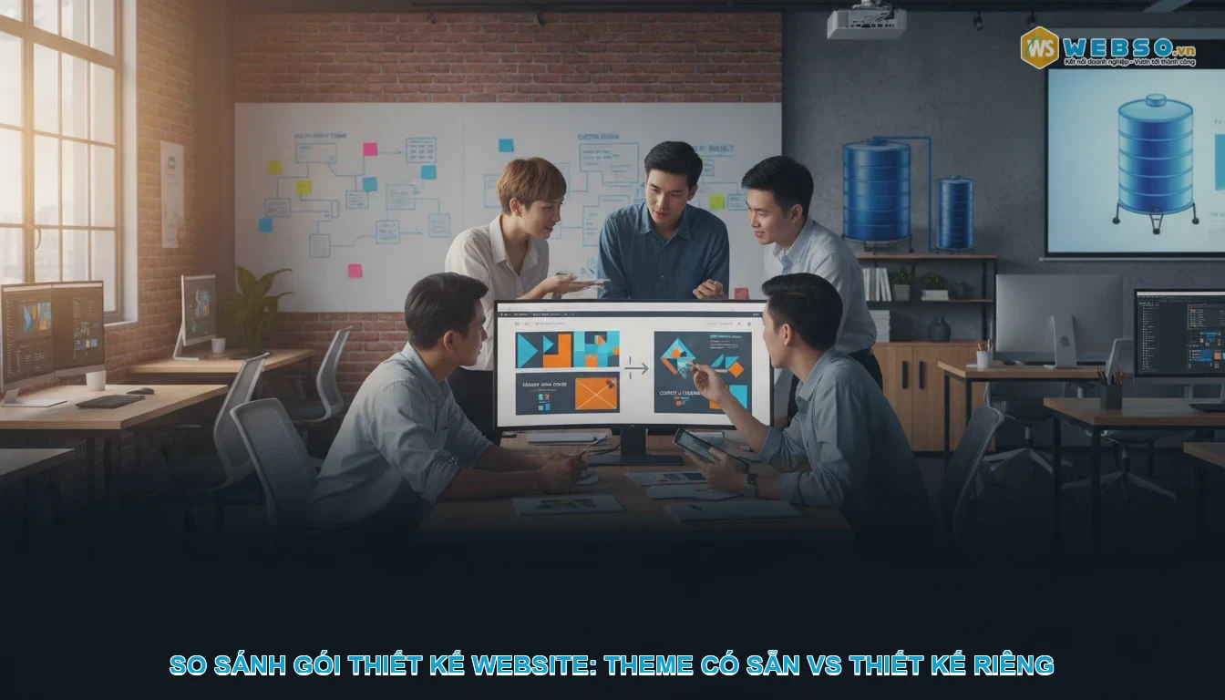 Thiết kế website bán bồn nước - So sánh gói thiết kế website: Theme có sẵn vs Thiết kế riêng