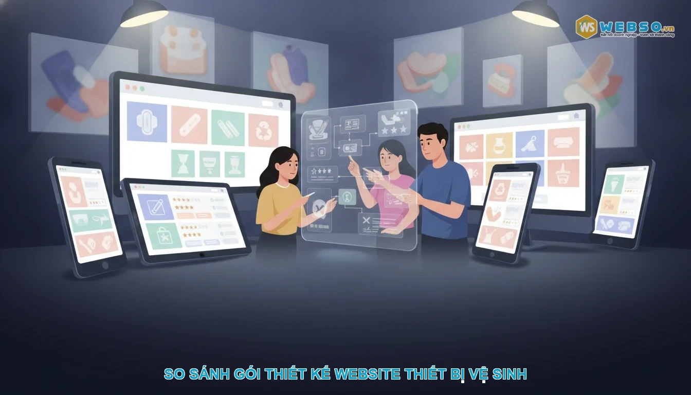 Thiết kế website thiết bị vệ sinh - So sánh gói thiết kế website thiết bị vệ sinh