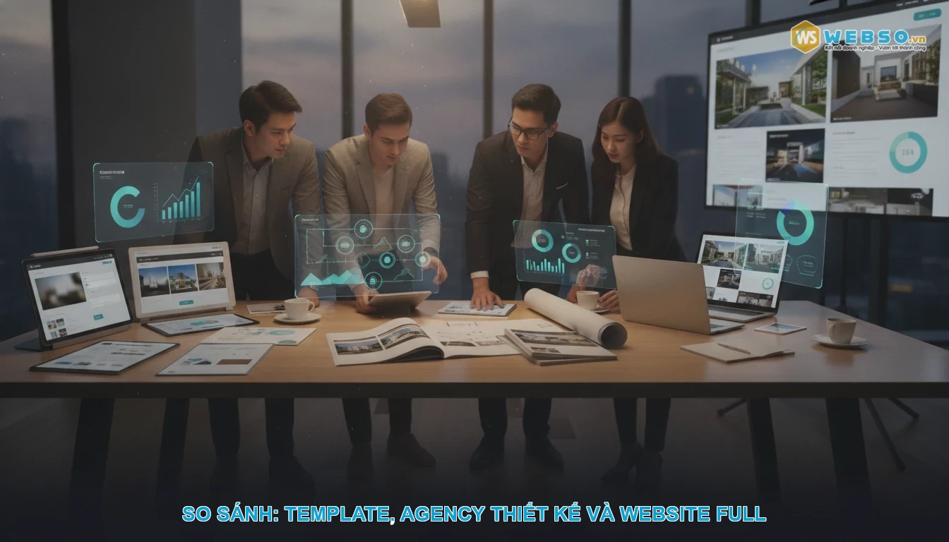 Thiết kế landingpage bất động sản - So Sánh: Template, Agency Thiết Kế Và Website Full