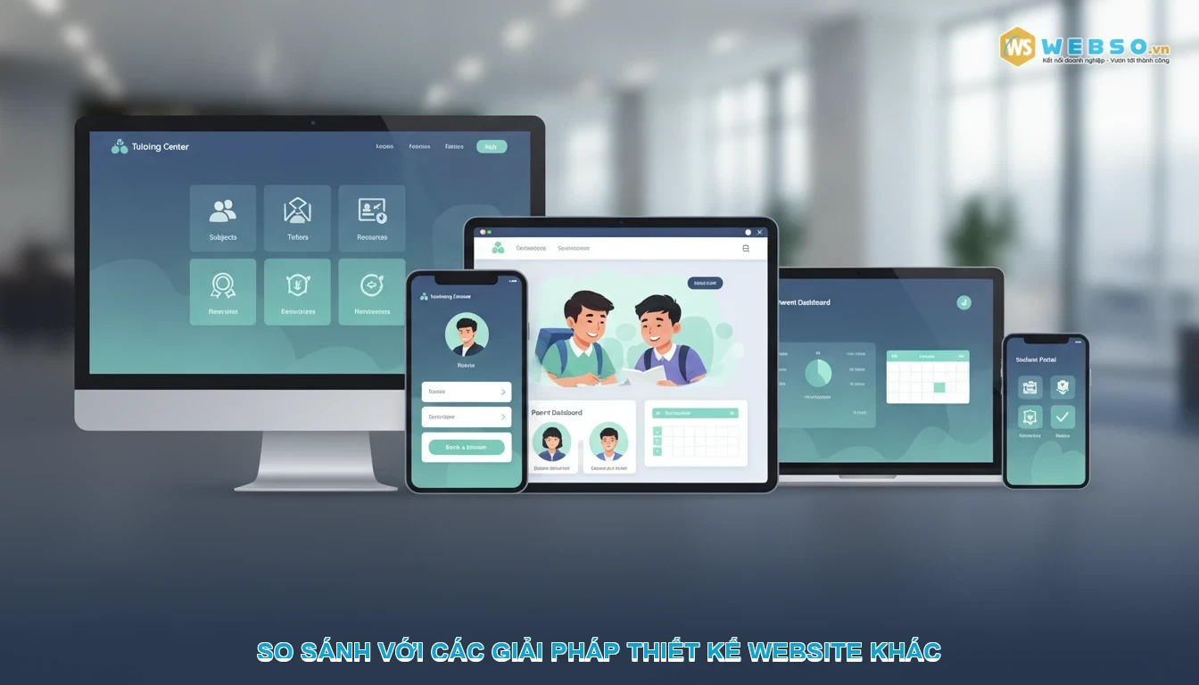 Thiết kế website trung tâm gia sư - So sánh với các giải pháp thiết kế website khác