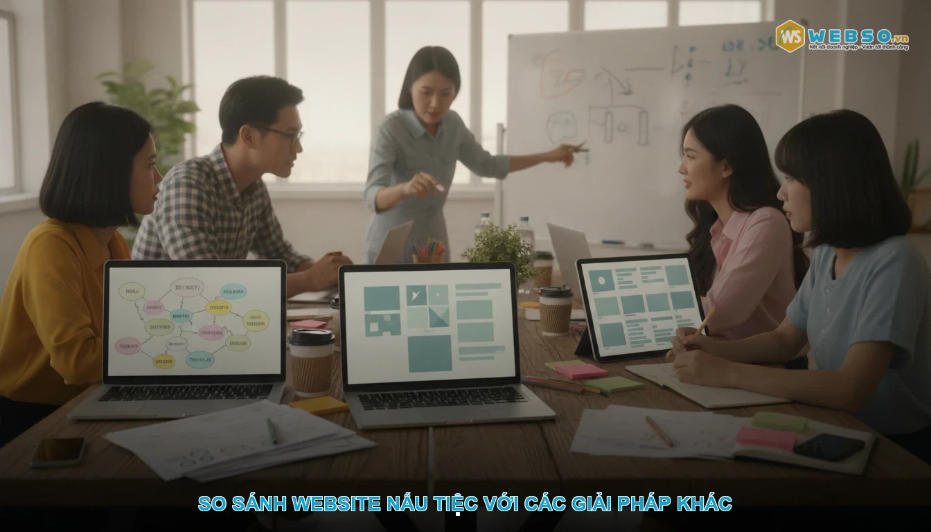 Thiết kế website dịch vụ nấu tiệc - So sánh website nấu tiệc với các giải pháp khác
