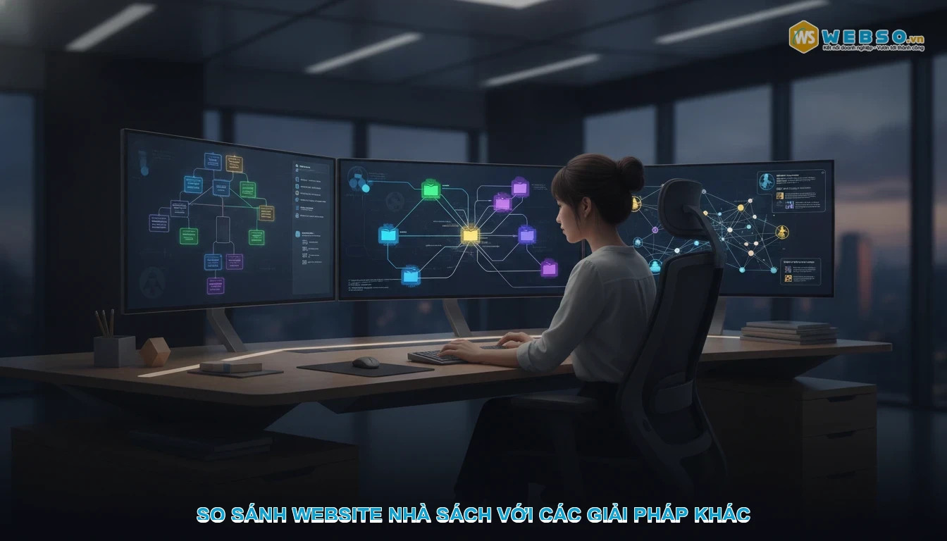 Thiết kế website nhà sách - So Sánh Website Nhà Sách Với Các Giải Pháp Khác