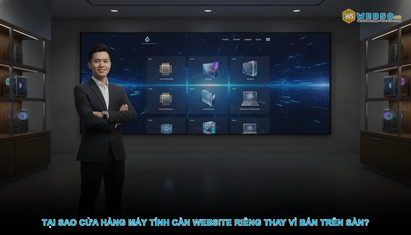 Thiết kế website bán máy tính - Tại sao cửa hàng máy tính cần website riêng thay vì bán trên sàn?