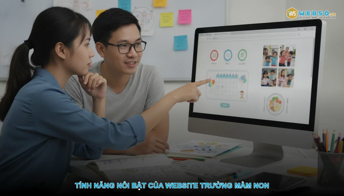 Thiết kế website trường mầm non - Tính năng nổi bật của website trường mầm non