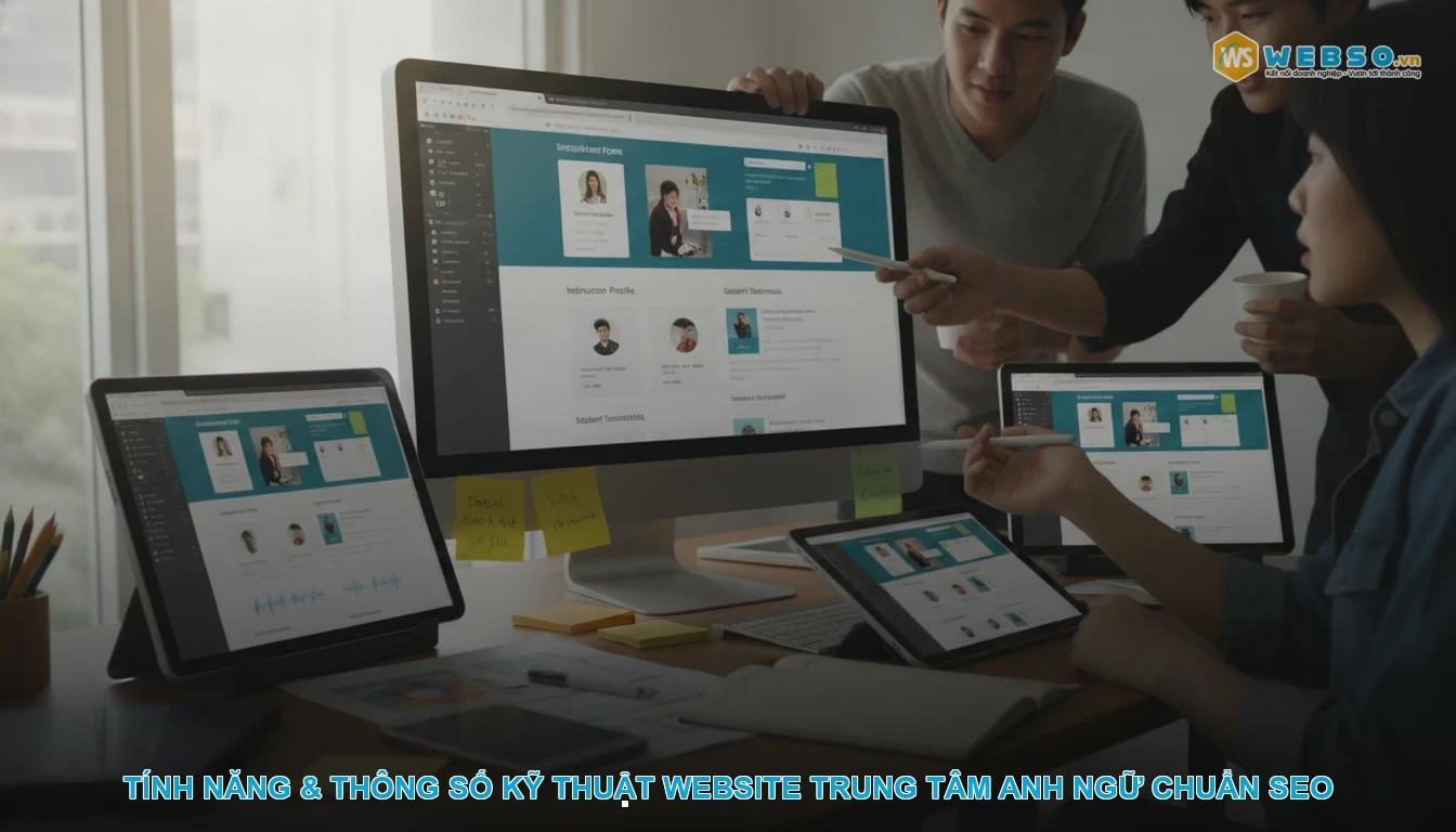 Thiết kế website trung tâm anh ngữ - Tính năng & thông số kỹ thuật website trung tâm anh ngữ chuẩn SEO