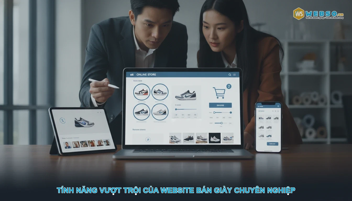 Thiết kế website giày dép - Tính năng vượt trội của website bán giày chuyên nghiệp