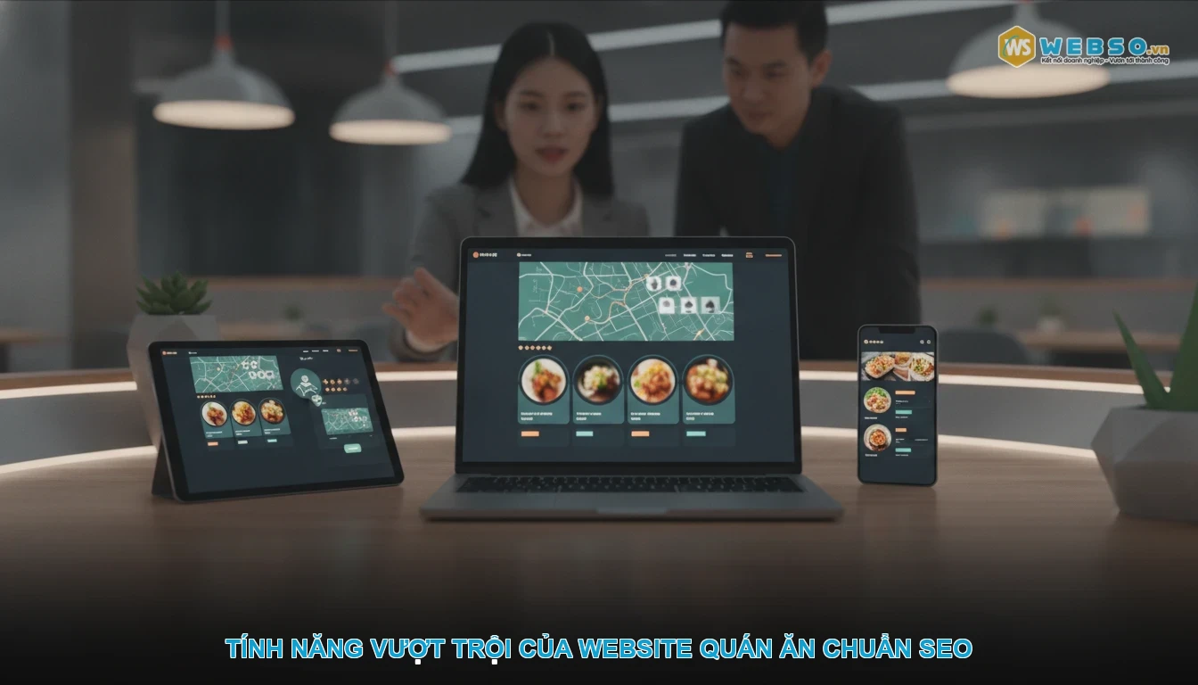 Thiết kế website quán ăn - Tính năng vượt trội của website quán ăn chuẩn SEO