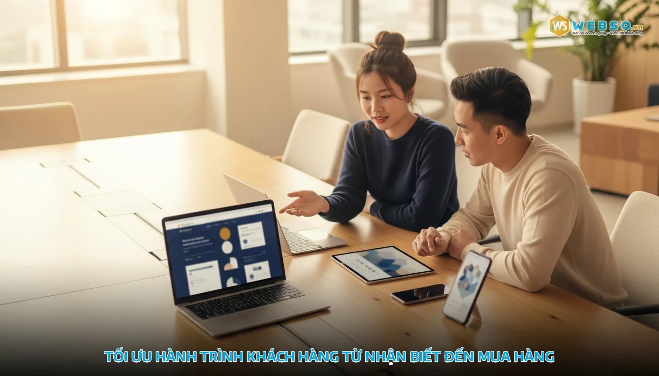thiết kế web bán điện thoại - Tối ưu hành trình khách hàng từ nhận biết đến mua hàng
