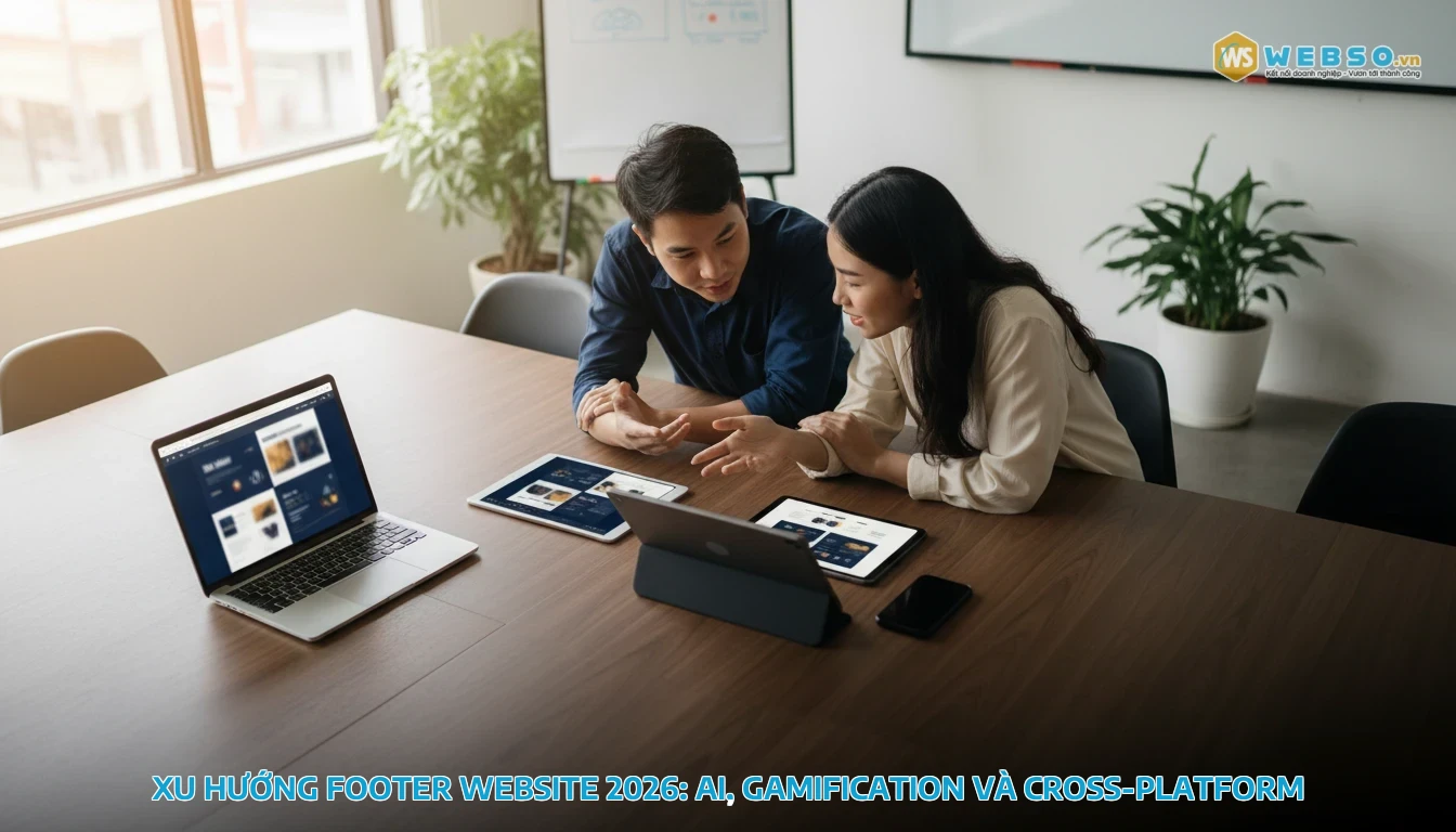 thiết kế footer website - Xu Hướng Footer Website 2026: AI, Gamification và Cross-Platform