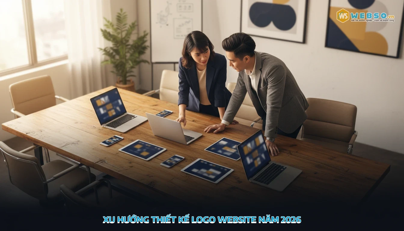 thiết kế logo cho website - Xu hướng thiết kế logo website năm 2026