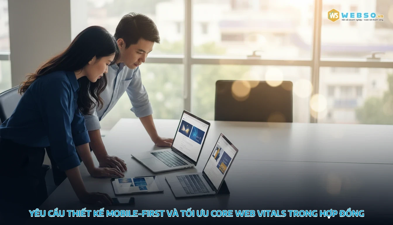 hợp đồng thiết kế website - Yêu cầu thiết kế mobile-first và tối ưu Core Web Vitals trong hợp đồng