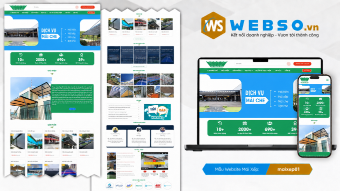 Mẫu Website Mái Xếp 01