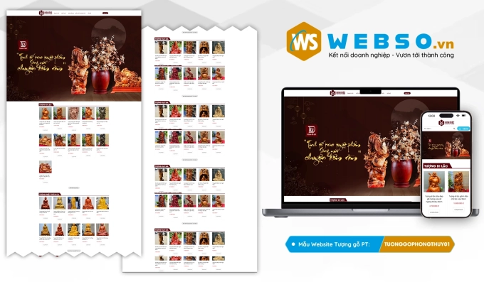 Mẫu website Tượng Gỗ Phong Thủy 02