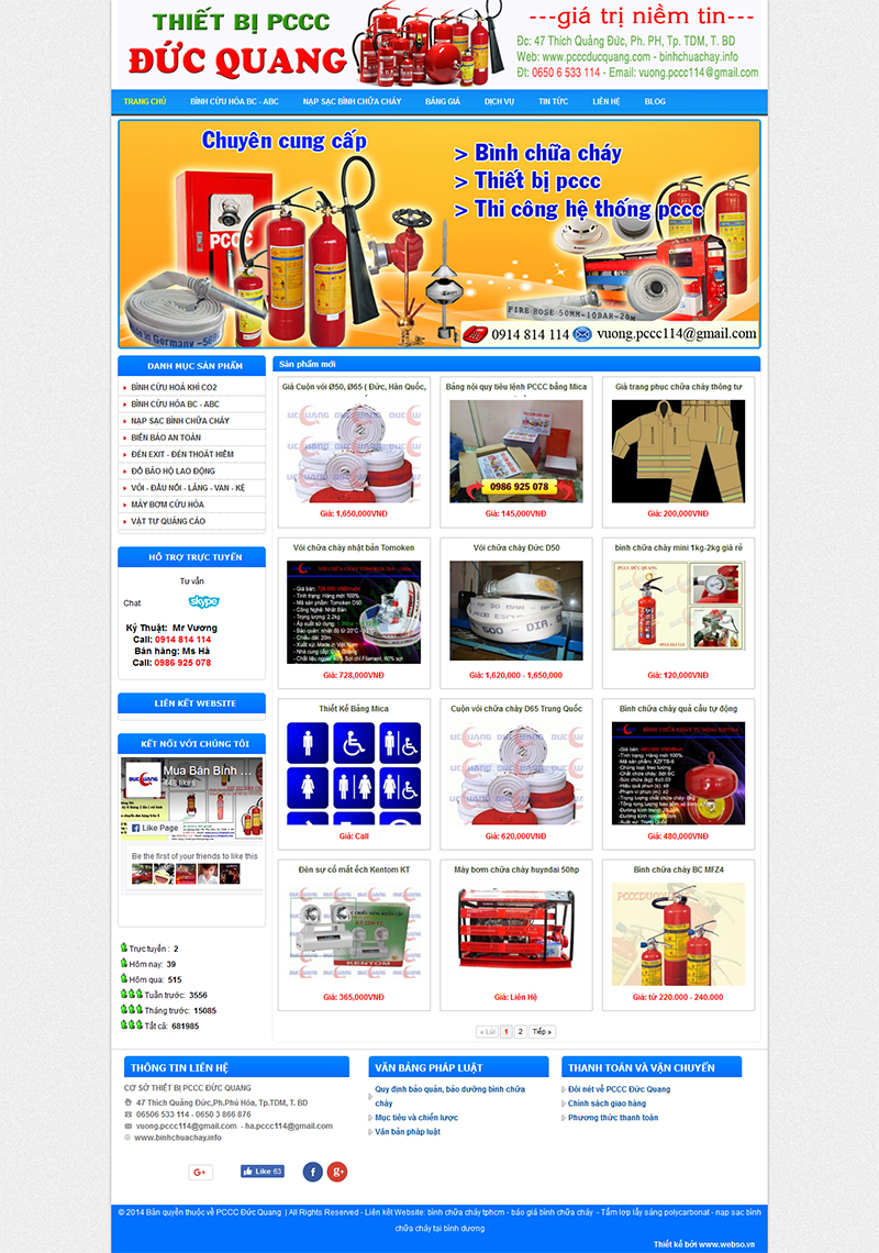 website phòng cháy chữa cháy Cơ Sở Thiết Bị Pccc Đức Quang
