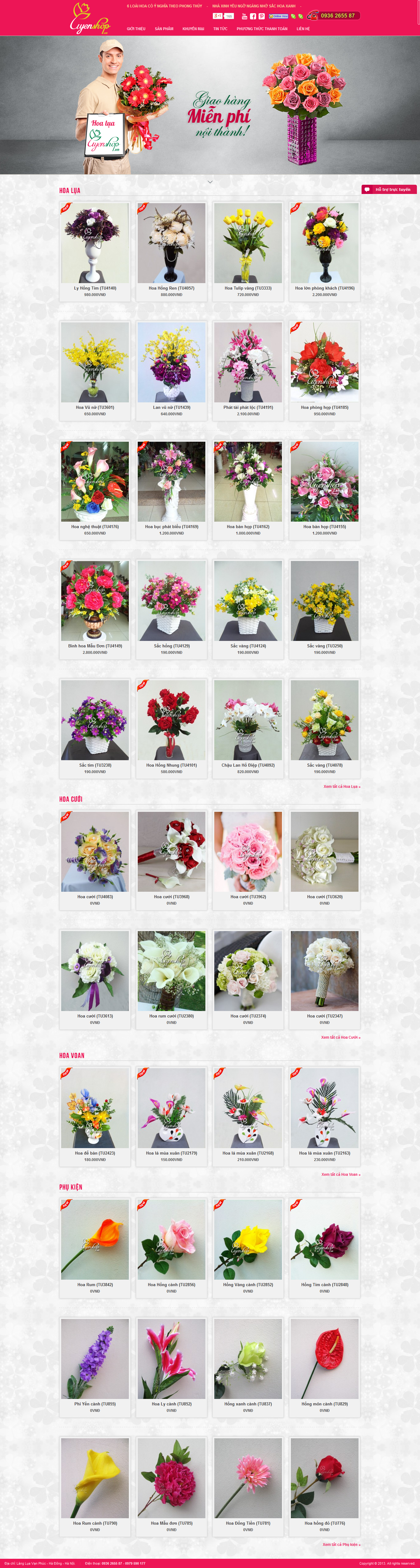 Mẫu website bán hoa 10123