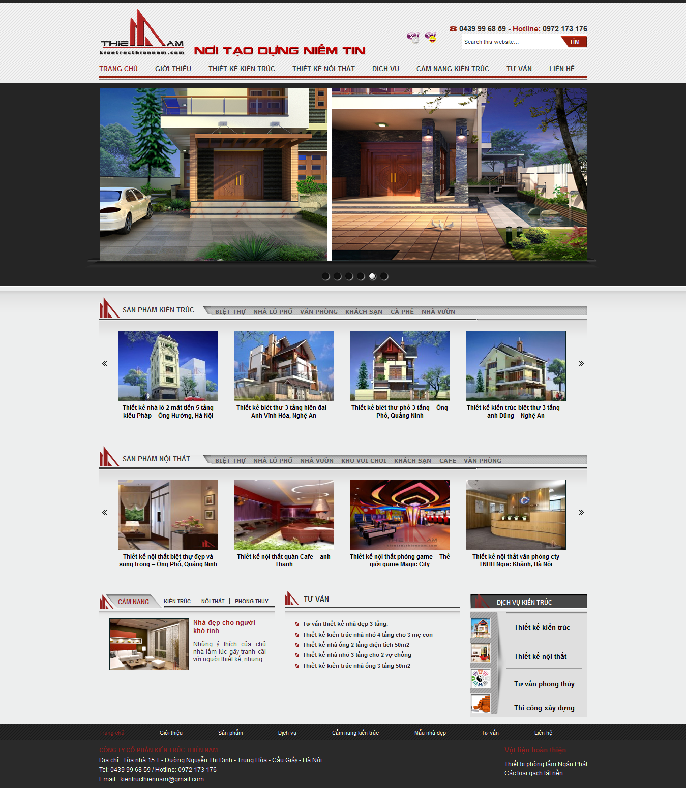 Mẫu website thiết kế nội thất 10164