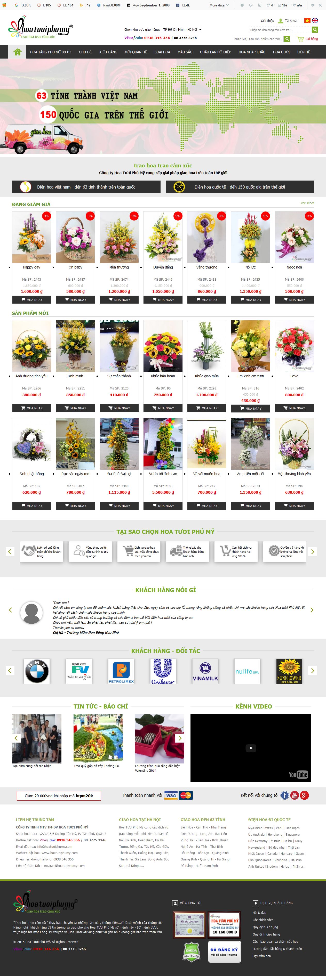 Mẫu website bán hoa 10108